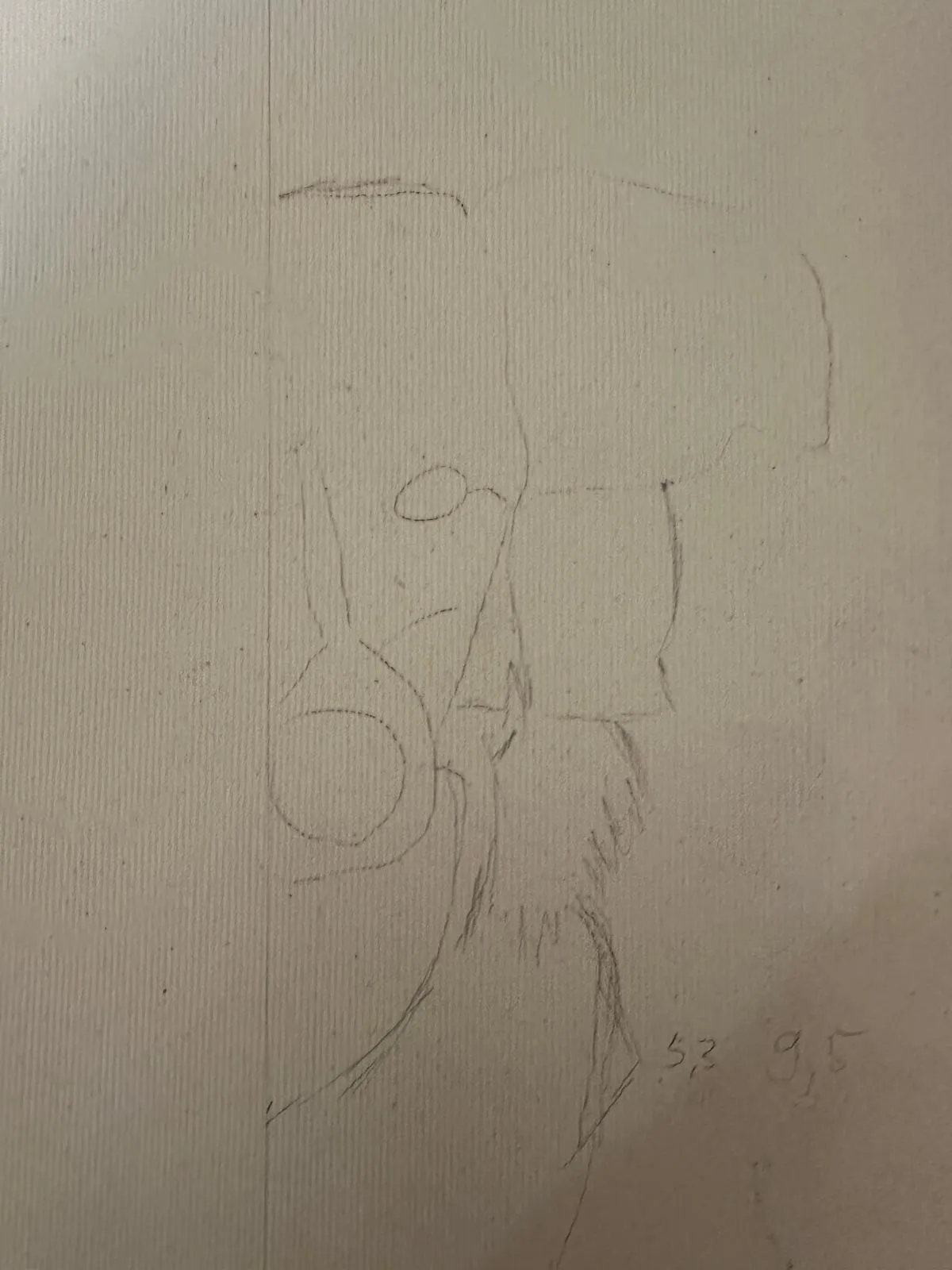 Bleistiftskizze auf Leinwand